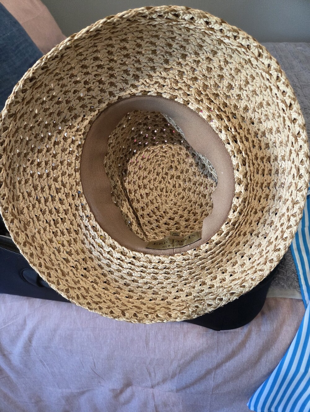 Eric Javits Natural Woven Straw Sun Hat with Open Weave - Picture 5 of 7